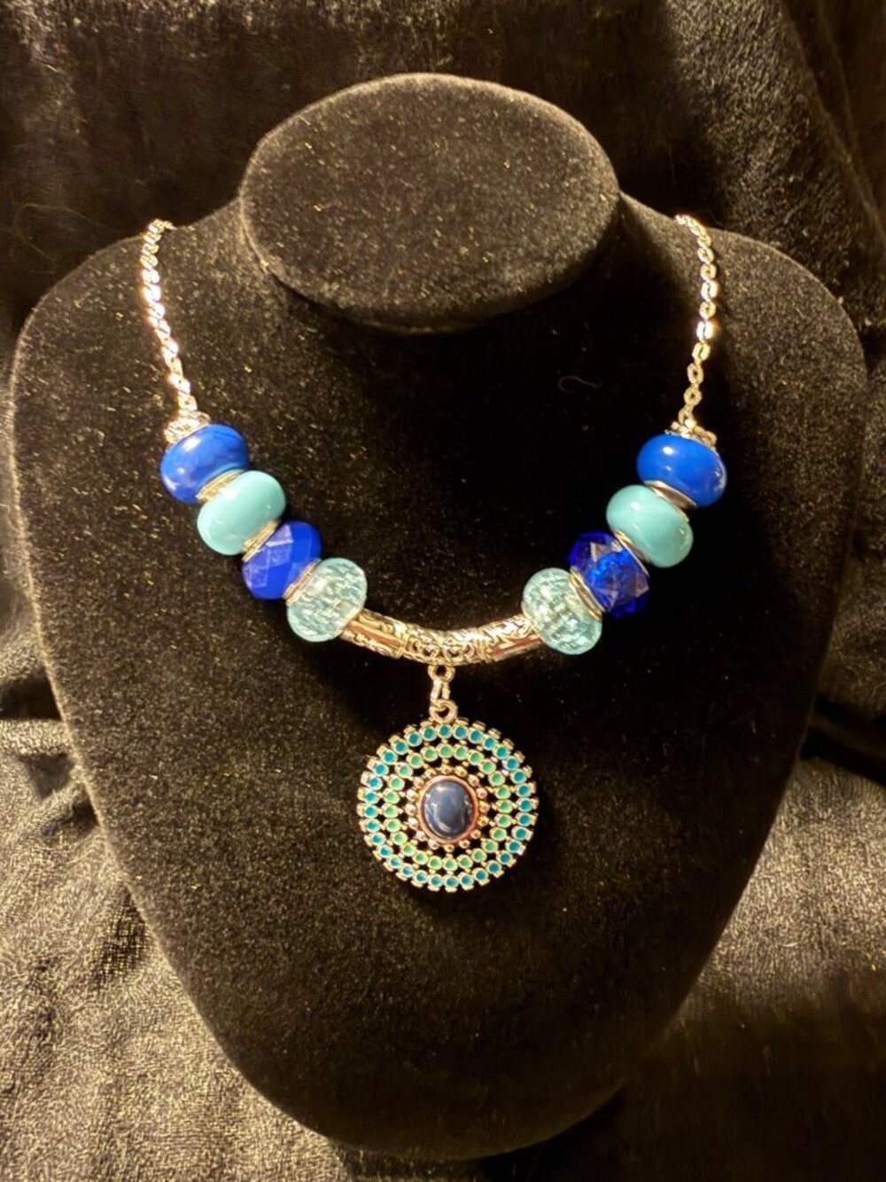 Caribbean Blues Statement Necklace — Handmade by Sea & Soul Designs